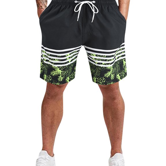 Ramiter Shorts Men Summer Trousers Surfing Splicing Spring and Swimming and Beach Shorts Men's Men's Board Shorts Green,3XL