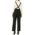 thumbnail image 3 of INSPIRE CHIC Women's Overalls Wide Leg Pants Slant Pocket Long Suspenders Jumpsuit S Black, 3 of 7