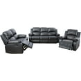thumbnail image 3 of Golden Furniture 3 Piece Contemporary Faux Leather Reclining Living Room Set Black, 3 of 7