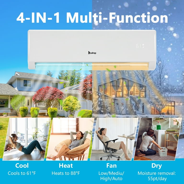 Ktaxon Smart AC 11000 BTU, 17 SEER, Ductless Mini Split Inverter