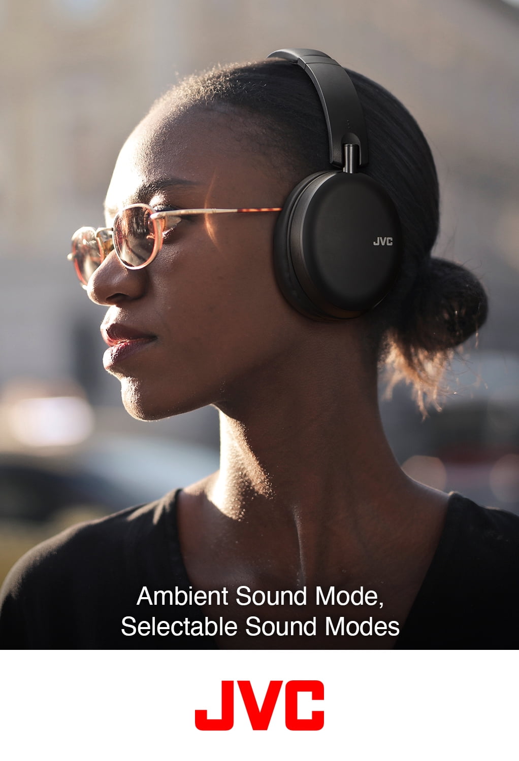 JVC Wireless Noise Canceling Over Ear Headphones, Bluetooth, Instant paring with NFC Technology, 20 hr battery - HAS91BNB, Black, One Size