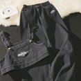thumbnail image 5 of Conjuntos de dos piezas de mezclilla de verano para mujer, conjuntos de diseño con tirantes, blusas cortas sin mangas y jeans holgados de pierna ancha, conjuntos de 2 piezas de ropa de calle, 5 of 5