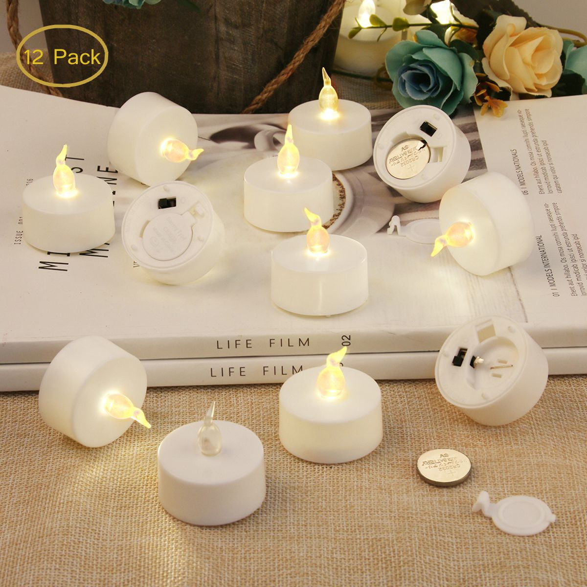 24pcs Battery Tea Lights Candle Flameless Party Wedding LED Electric Tealights 