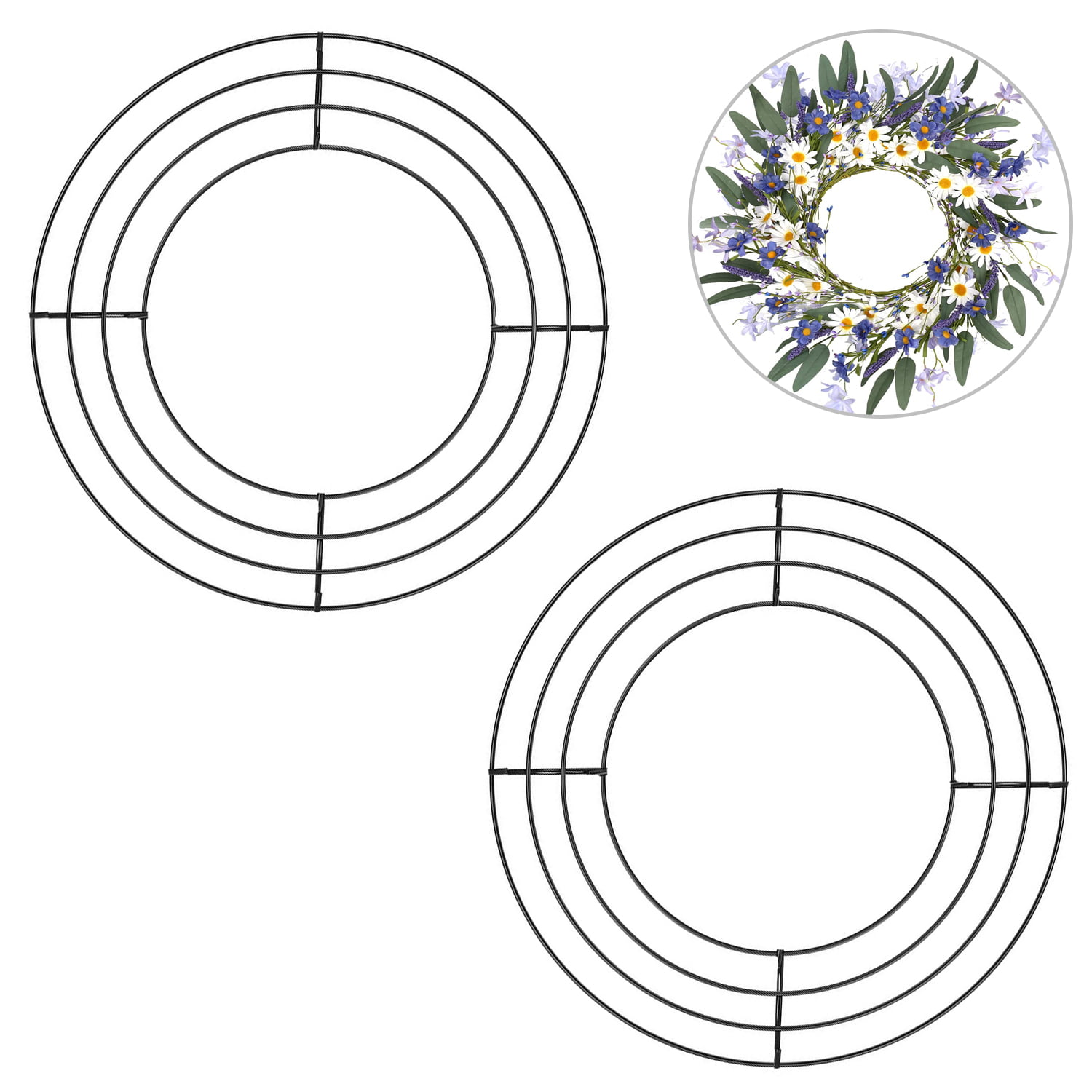 MTB Wire Wreath Rings Wire Wreath Frame for Christmas Party Decoration 14 Green Pack of 5 
