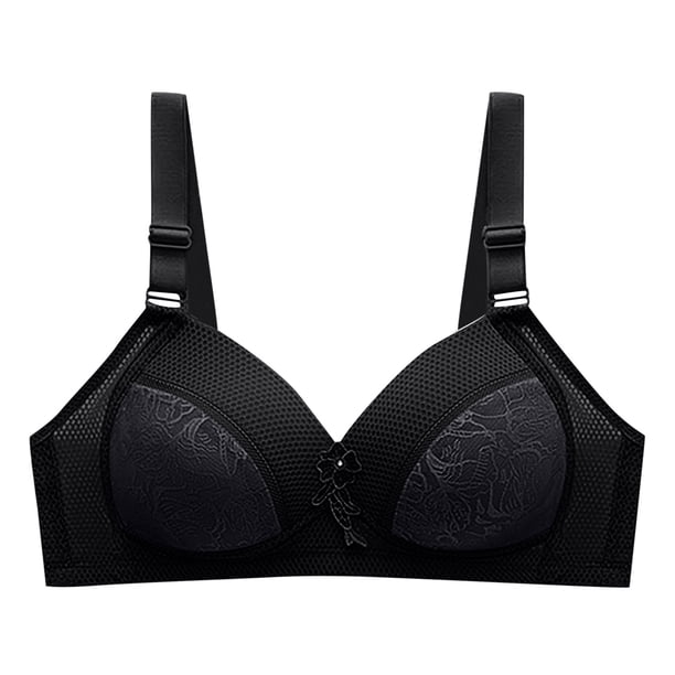 Ropa interior de sujetador de perspectiva calada cómoda de Color sólido para mujer sin llantas Fridja nalpqowj34842
