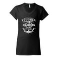 thumbnail image 2 of Wild Bobby, My Savior Is Tougher Than Nails Revelation 1:18, Inspirational Christian, Women Standard V-Neck Tee, Black, Small, 2 of 5