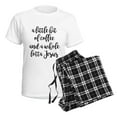thumbnail image 4 of CafePress - A Little Bit Of Coffee And Women's Light Pajamas - Women's Short Sleeve Print T-Shirt and Pants Light Cotton Pajama Set, 4 of 7