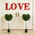 thumbnail image 4 of 2.5 ft Boxwood Heart Topiary Outdoor, Valentine's Day Heart Shaped Topiary Trees, Artificial Decorations Ball Planter Pots with Bow Tie, Faux Fake Mini Greenery Indoor Porch Home Easter Decor,1Pc, 4 of 6