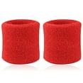 thumbnail image 2 of Fairnull 2Pcs Sports Wristband Solid Color Absorbent Cotton Breathable Quick Dry Sweatband for Tennis, 2 of 9