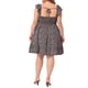 thumbnail image 3 of Vestidos midi de talla grande Agnes Orinda para mujeres con escote corazón, volantes y mangas de capucha, vestido de verano floral negro 4X, 3 of 6