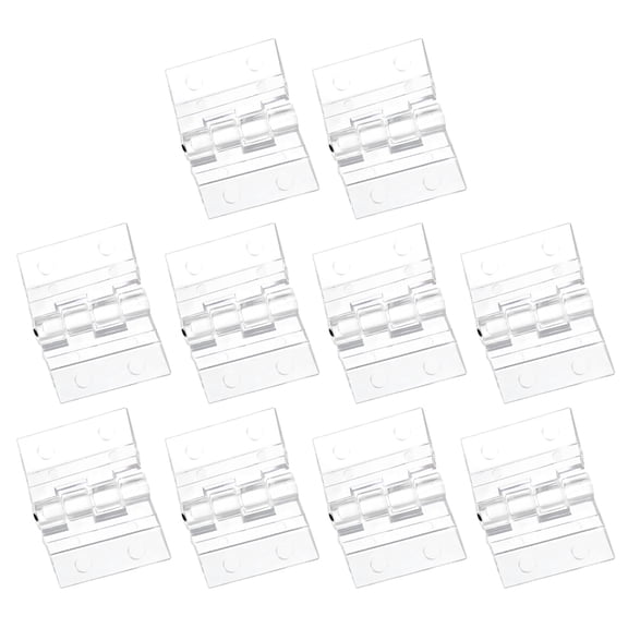 Uxcell 12Pack 25x35mm Acrylic Hinges Hardware Folding Hinge with Mounting Hole Clear