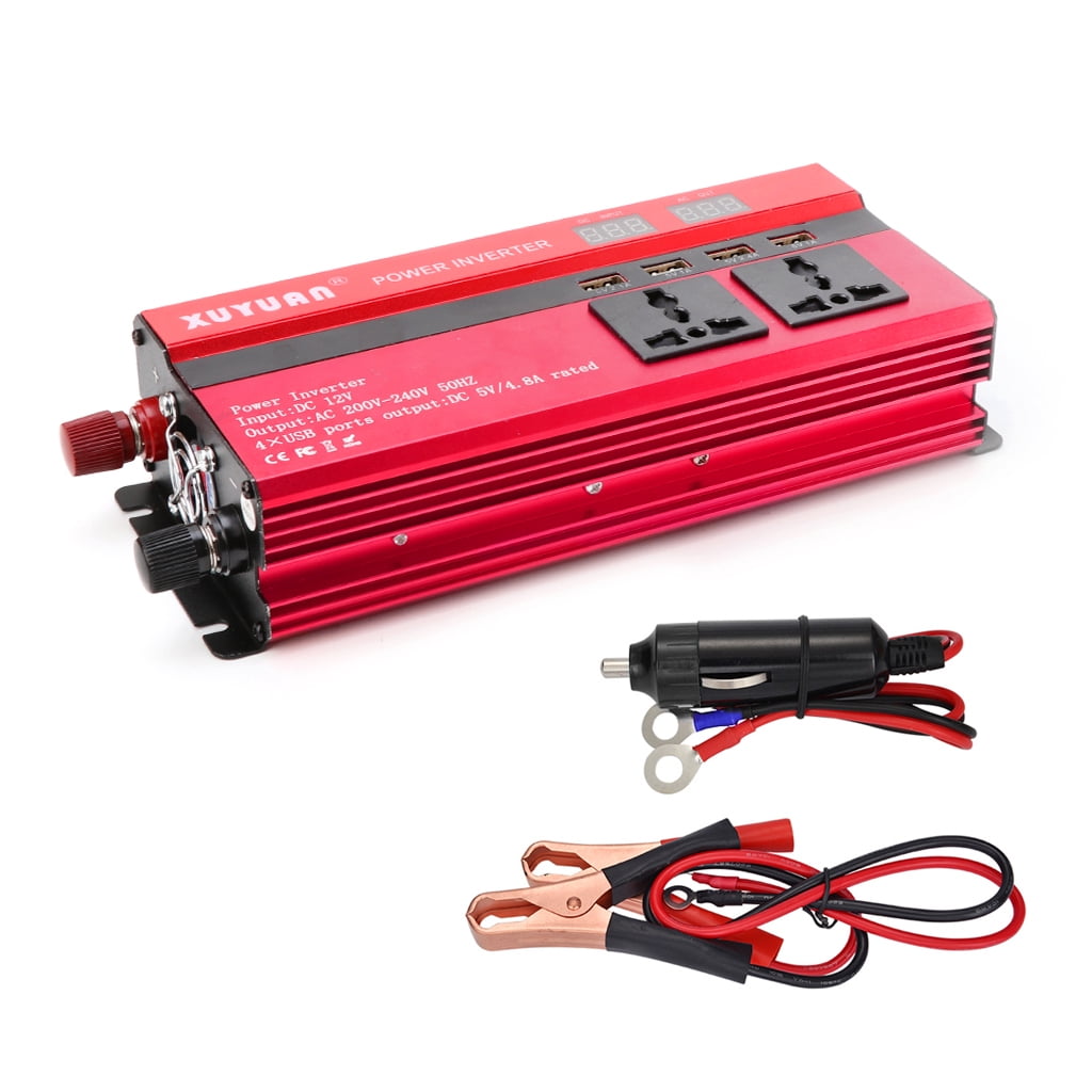 4000W Solar Power Inverter Sine Wave LED 4 USB DC12 To AC110V/220V Convert