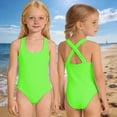 thumbnail image 2 of Miaoju One Piece Swimsuit for Girls 6 Keyhole Tankini Quick Dry & Stretchy Tropical Print Ruffle Bathing Suit Summer Girl's Swimwear Tween Adjustable Straps Padded, 2 of 7