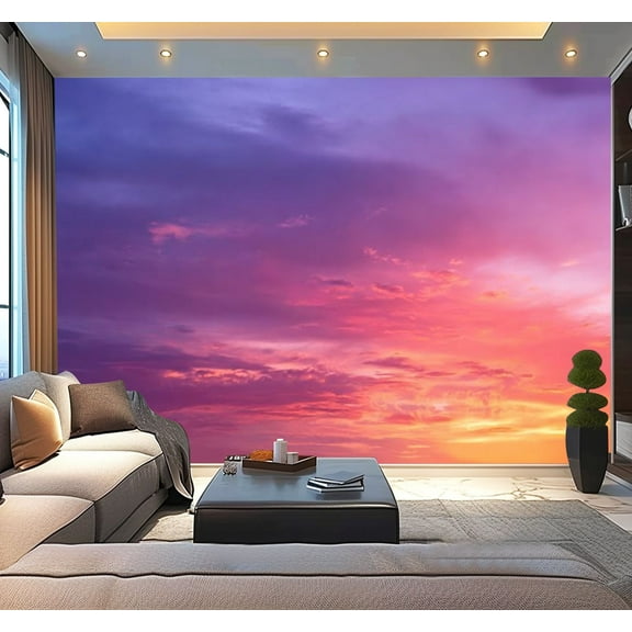 Peel and Stick Wallpaper Waterproof Dramatic Twilight Cloudscape Sunset Sunrise Wall Mural Decor Self Adhesive and Removable 100in x 144in