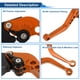 thumbnail image 4 of Palancas de freno y embrague cortas Unique Bargains para Yamaha MT-10/FZ-10 2017-2021, palanca de freno ajustable en 6 posiciones, aleación de aluminio, naranja, 1 par, 4 of 7