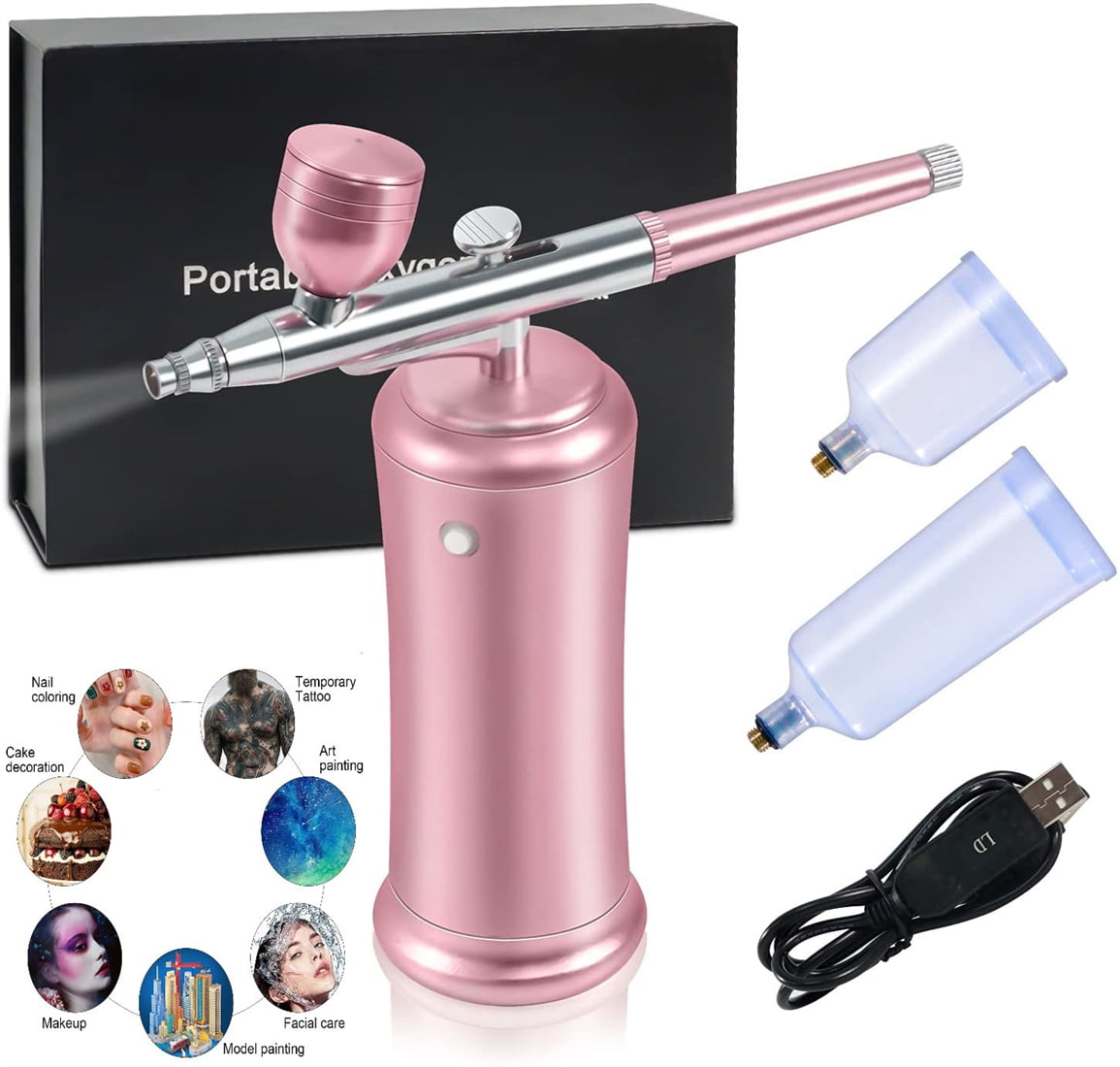  Airbrush Kit, Titoe Portable Handheld Mini Airbrush Compressor  Set Kit with Air Brush Spray Gun for Makeup, Cake Decoration, Model  Coloring, Manicure, Tattoo, Art Drawing （Pink) : Everything Else