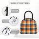 thumbnail image 4 of Balery Warm Orange Plaid Bolsa de Almuerzo para Mujeres, Caja de Almuerzo, Bolsa de Almuerzo Pequeña Impermeable, Tote de Almuerzo Reutilizable con Gran Capacidad, 4 of 6