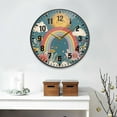 thumbnail image 2 of Yayeee Wall Clock Battery Operated 9.5" Silent Non-Ticking for Living Room, Blue Rainbow, 2 of 8