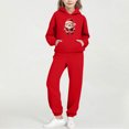 thumbnail image 5 of Piuwrlz Teen Sweatsuits Sets Girls Two Piece Jogger Set Pocket Christmas Round Neck Sweats and Sweatpants Red Size 13 Years, 5 of 9