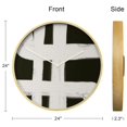 thumbnail image 7 of 24 Inches Round Wooden Wall Clock Silent Battery Operated, Home Decorative Large Wall Clock, Black & White Polygon Line Zen Clock Wall Art Decor for Living Room Kitchen Bedroom Classroom, 7 of 7