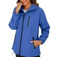 thumbnail image 4 of HAPIMO Women's Waterproof Rain Jacket Loose Long Sleeve Zip Up Jacket Casual Solid Zip Pocket Outdoor Workout Jacket Coat Fall Winter Clothes with Storage Bag Blue S, 4 of 8