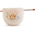 thumbnail image 3 of Silver Buffalo Disney Winnie the Pooh Featuring Piglet, Eeyore, Tigger, Rabbit, and Roo Group Hug Ceramic Ramen Noodle Rice Bowl with Chopsticks, Microwave Safe, 20 Ounces, 3 of 4