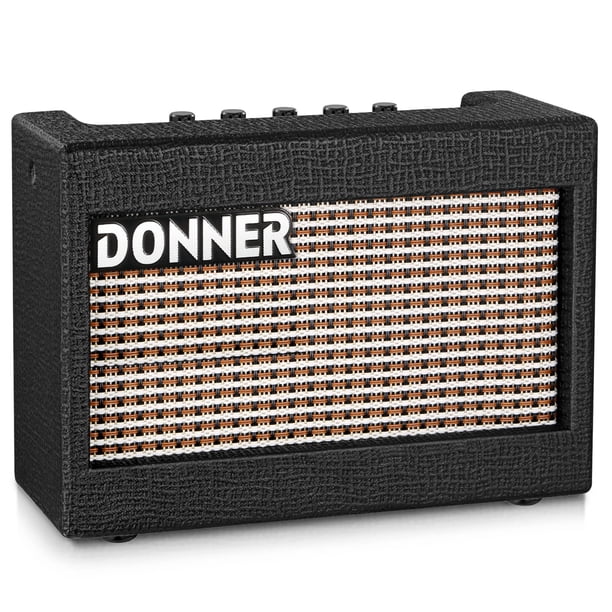 Amplificador de guitarra Donner M-3 de 5 W, portátil de madera para práctica