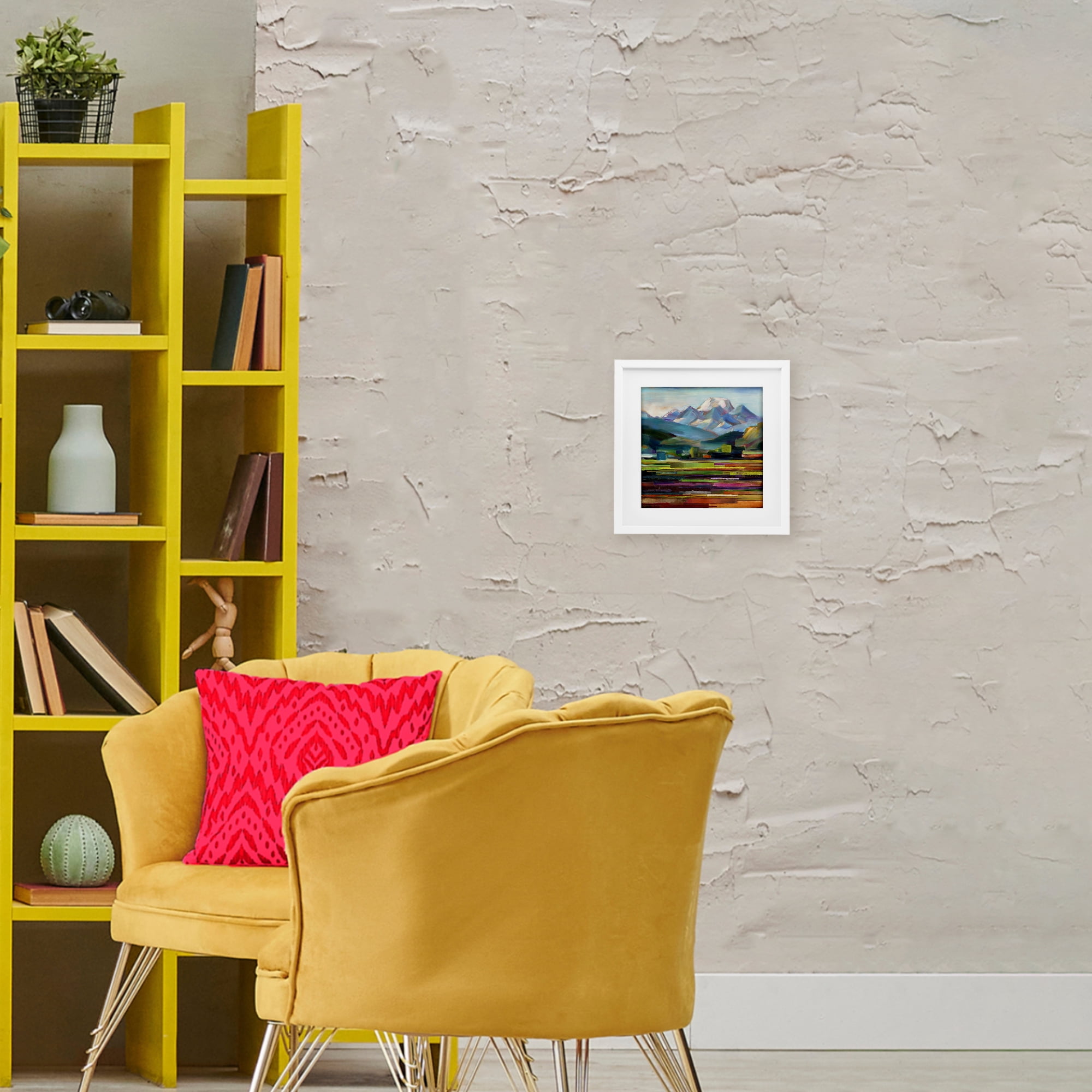 Stupell Industries Nature's Layers Mountain Scene White Framed Print Under Glass, design by Borcherding