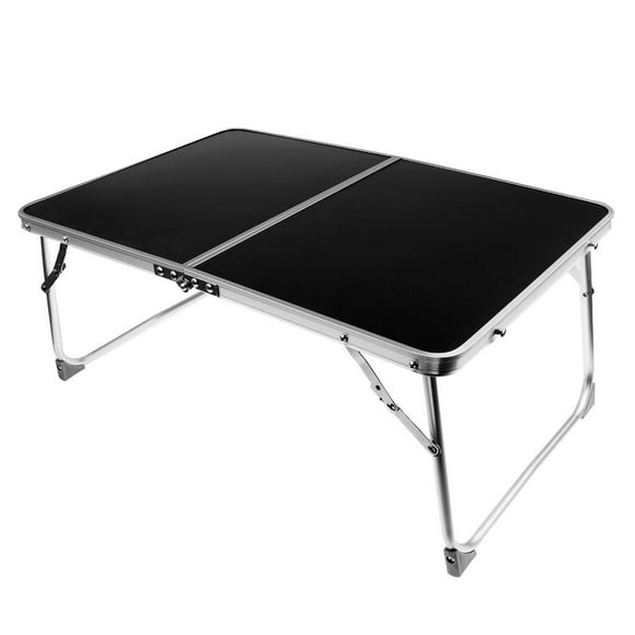 Aluminum Camping Folding Table Breakfast Serving Bed Tray Black