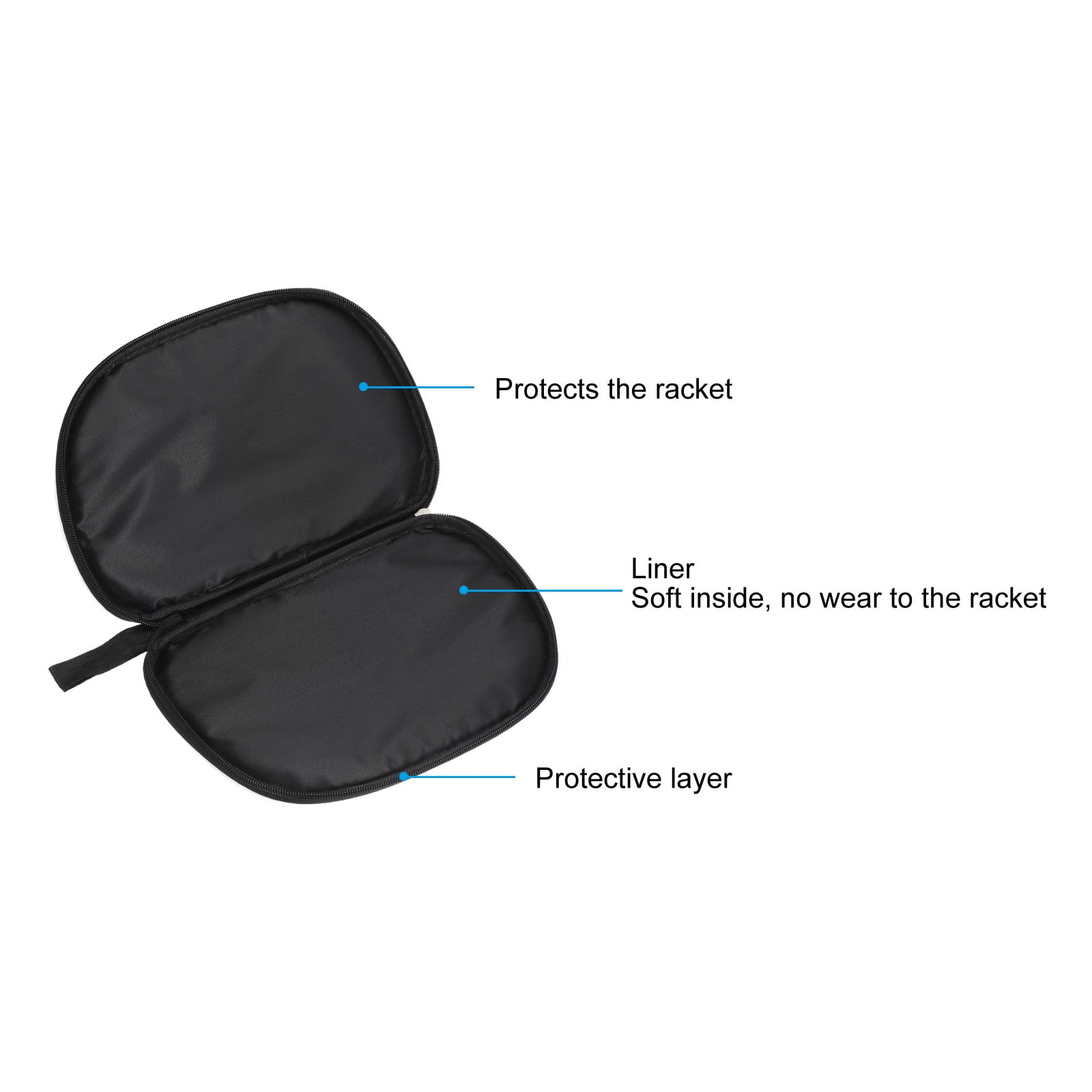 Uxcell Ping Pong Paddle Case Table Tennis Racket Case Soft Cover Container Bag Fan Shaped, Grey 2 Pack
