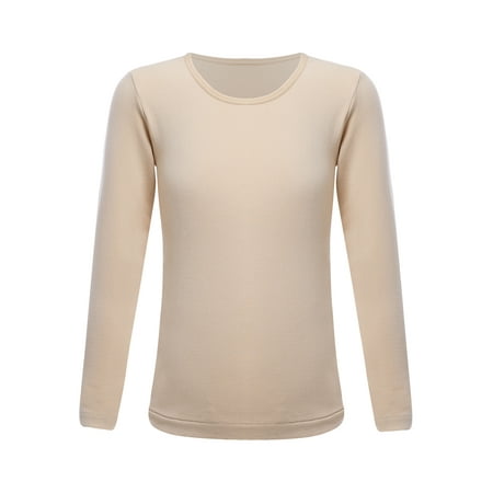 vastwit Kids Thermal Underwear Boys Base Layer Tops Athletic Undershirt Girls Dance Undergarments Type B Nude XL