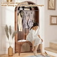 thumbnail image 6 of Hall Tree with Bench & Shoe Storage, 71" Arch Entryway Coat Rack with 4 Hooks & 2 Fluted Doors, Farmhouse Organizer, 39.37"W, 6 of 9