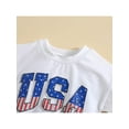 thumbnail image 4 of Wassery 4th of July Toddler Boys Romper ,Independence Day Clothes Suit, Letters Print Short Sleeve Round Neck Bodysuits Summer Infant Bodysuits 2-3T, 4 of 9
