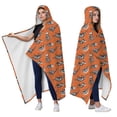 thumbnail image 2 of Wearable Blanket,Orange Dinosaurs Skeletons Pattern Hooded Wearable Flannel Blanket for Adults & Teens,Winter Poncho Shawl Wrap Cape Cozy Anti-Pill,50"x60", 2 of 5