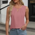 thumbnail image 2 of Débardeur d'Été Sans Manches pour Femmes - Chemise de Travail Décontractée, Matériau Polyester, Col Rond Plissé devant, Tenue Habillée Ample 2024, 2 of 6