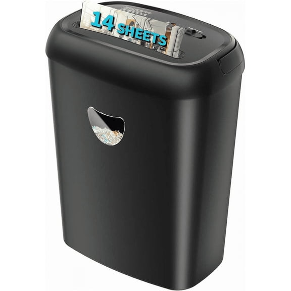 Paper Shredder Cross Cut 14-Sheet P-4 Security 6.6-Gallon Basket Shreds Paper Card CD