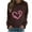 Brown, variant on DeHolifer T-Shirts for Women Crewneck Long Sleeve Breast Cancer Print Fall Fashion Sweatshirt Pullover Tops Black 2XL