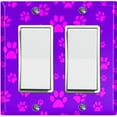 thumbnail image 1 of Metal Light Switch Plate Cover Puppy Dog Paw Prints Neon Purple DOG029, 1 of 13