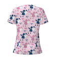 thumbnail image 3 of Goofa Cartoon Poodle Dog Pattern Womens Deep V Neck Low Cut Tops Casual Summer Short Sleeve Ribbed Knit T-Shirts-X-Large, 3 of 5