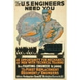 thumbnail image 2 of George Carlson 17x24 Gold Ornate Framed and Double Matted Museum Art Print Titled - The U.S. Engineers Need You (1917), 2 of 4