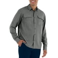 thumbnail image 7 of Guy Harvey Men's Long Sleeve Heather Textured Cationic Fishing Shirt, Charcoal, Medium, 7 of 7