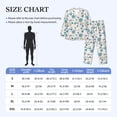 thumbnail image 4 of Susaid Rose Flowers Print Men's Long Sleeve Pajama Set, Two-Piece Button-Down Loungewear PJs Set, Comfortable Sleepwear for Relaxation-Medium, 4 of 7