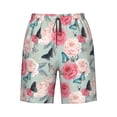 thumbnail image 7 of Disketp Men's Swim Trunks Hawaiian Breathable Surf Beach Swimsuits Mesh Lining Beach Shorts with Pockets-Roses and Butterflies, 7 of 7