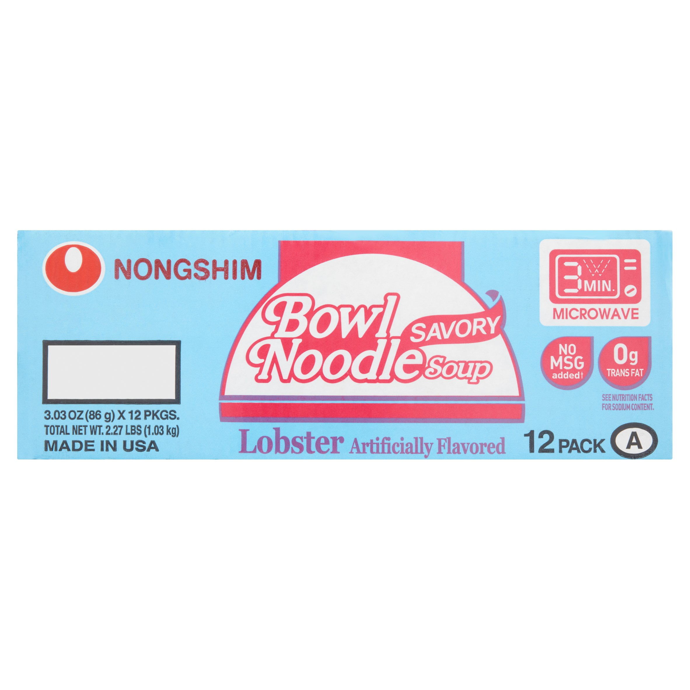Nongshim Savory Lobster Bowl Noodle Soup, 3.03 oz by Nongshim America, Inc.