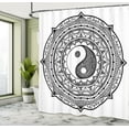 thumbnail image 5 of Ambesonne Japanese Shower Curtain, Ying Yang, 69"Wx70"L, Black White, 5 of 5