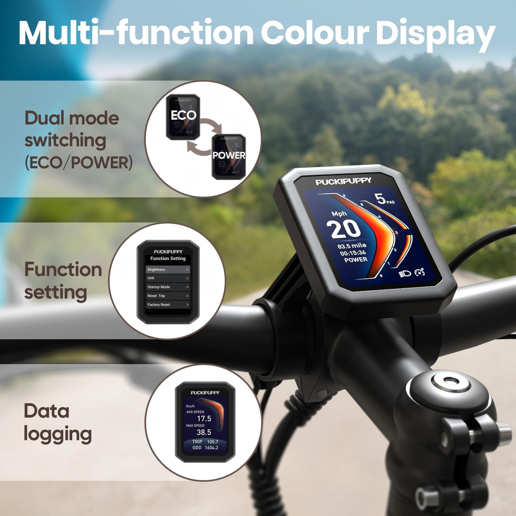 PUCKIPUPPY 26" Electric Bikes for Adults 28 mph Step Through E-Bikes 960W Peak 60Mile Max Range 48V 15AH Battery Fat Tire off Road Mountain E Bike Front Suspension (Pink), Comply with UL2849 by SGS