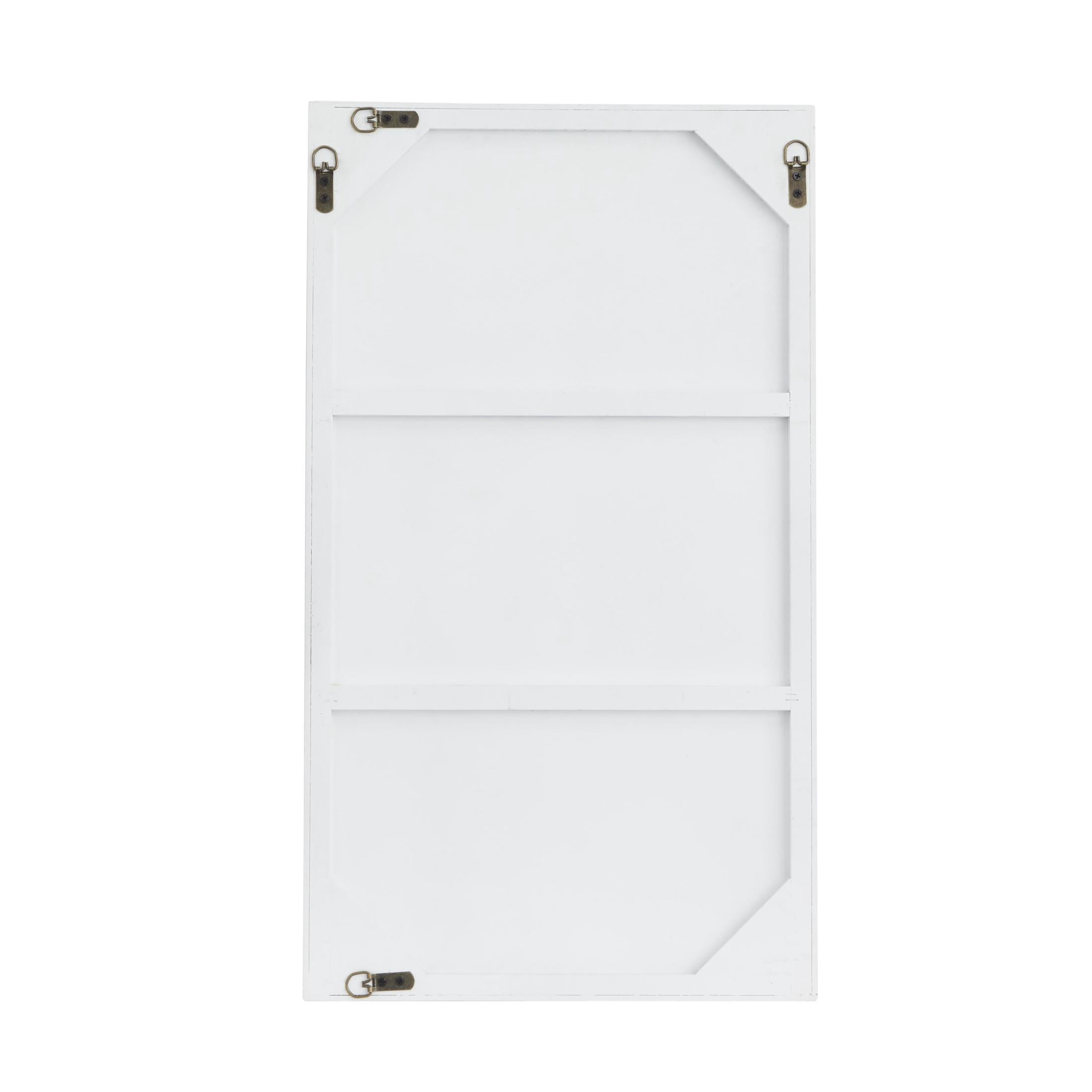 DecMode 18" x 32" White Wall Mirror with Thin Frame