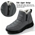 thumbnail image 4 of Qaltryn Ankle Snow Boots for Women Men Faux Fur Lined Side Zipper Non‑Slip Water‑Resistant Lightweight Short Winter Boots for Outdoor Snow Daily Wear, 4 of 9
