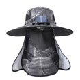 thumbnail image 2 of Gat de ventilador solar al aire libre Tapa de pesca de pesca transpirable y cómodo cómodo, sombrero de pescado de borde ancho para viajar deportes al Gris, 2 of 9