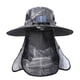 thumbnail image 1 of Sombrero solar de ventilador solar al aire libre, tapa de pesca de protección solar de borde anchos impermeables con colgajo de tapa del cuello de la Gris, 1 of 8